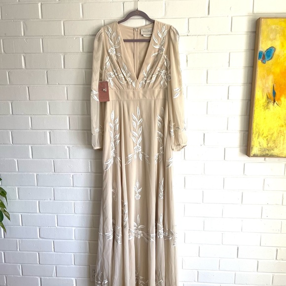 BHLDN Belize Embroidered A-Line Long-Sleeve V-Neck - Picture 6 of 10